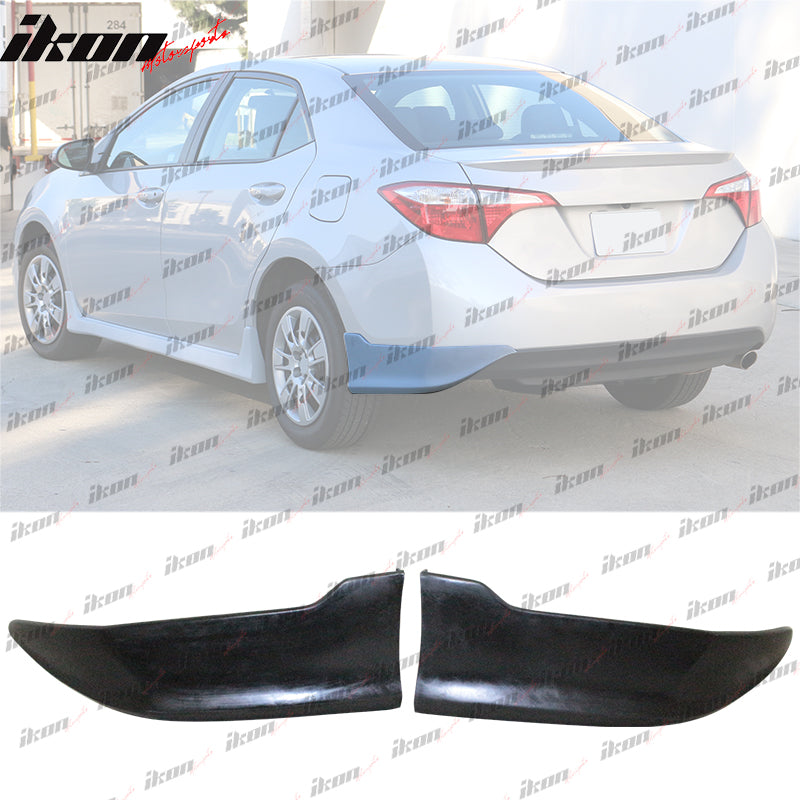 2014-2019 Toyota Corolla Rear Bumper Lip Aprons Unpainted Black PU