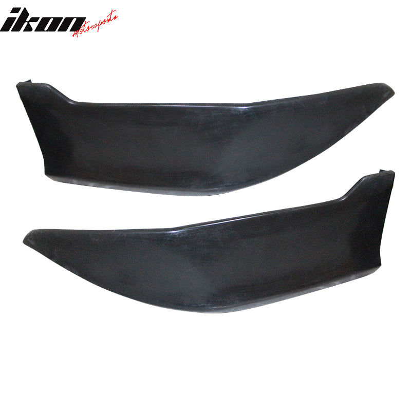 Fits 14-19 Toyota Corolla Rear Bumper Lip Corner Apron Unpainted Black PU - 2PCS