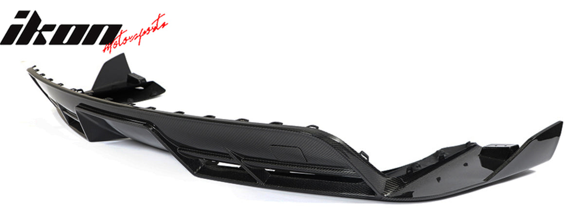 Fits 21-23 Tesla Model S 4DR Revozport Carbon Fiber Rear Bumper Lip Gloss Black