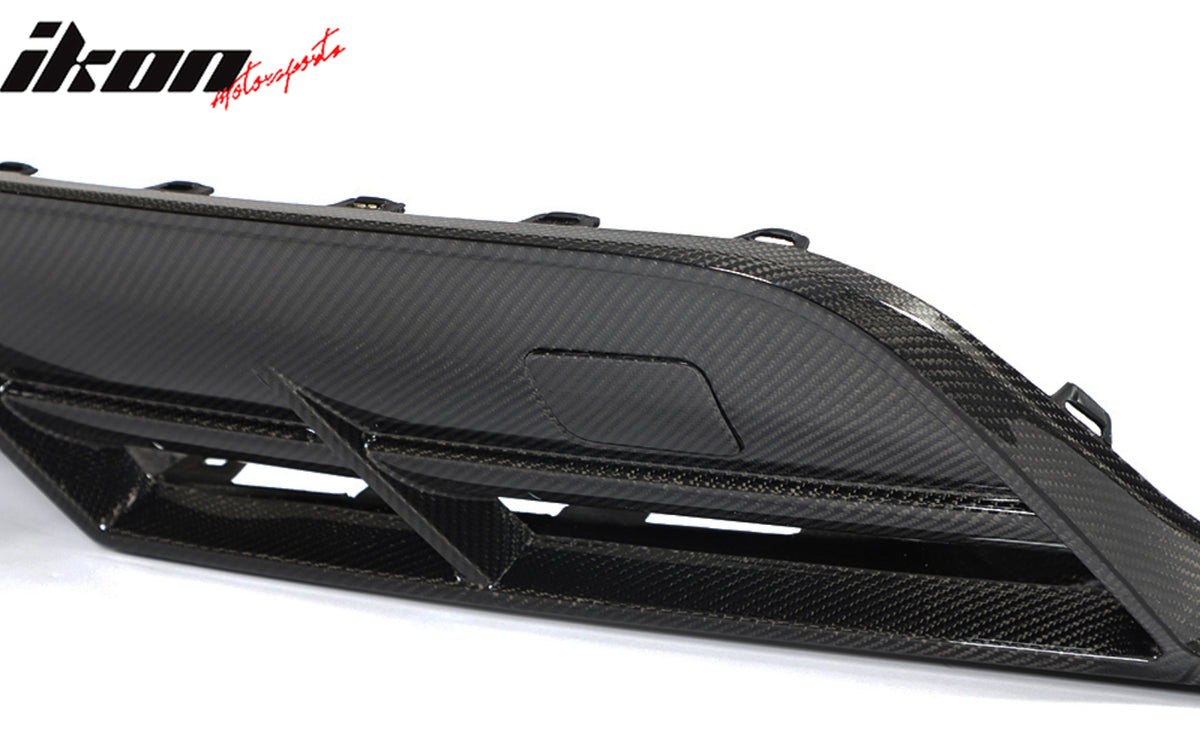 Fits 21-23 Tesla Model S 4DR Revozport Carbon Fiber Rear Bumper Lip Gloss Black