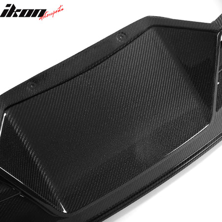 Fits 21-23 Tesla Model S 4DR Revozport Carbon Fiber Rear Bumper Lip Gloss Black