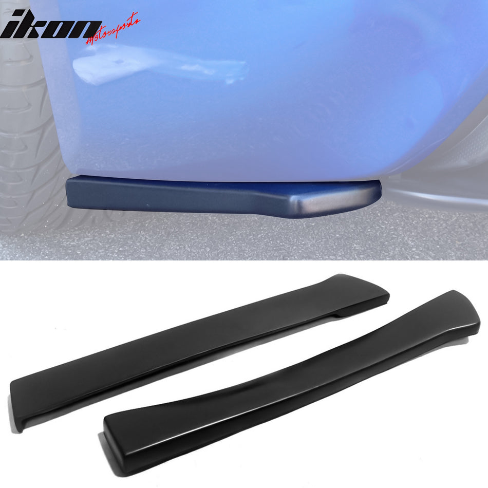 Universal 13" x 2" Rear Lip Side Corner Aprons Canard Caps Black