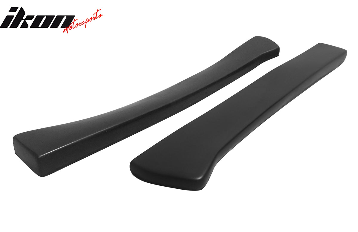 IKON MOTORSPORTS Rear Aprons, Universal Fit 13" x 2" Unpainted Black PU CS Style Rear Bumper Lip Lower Side Spat Valance Winglet Canard Protector 2PCS, for Most Cars Sedan Coupe Hatchback Wagon