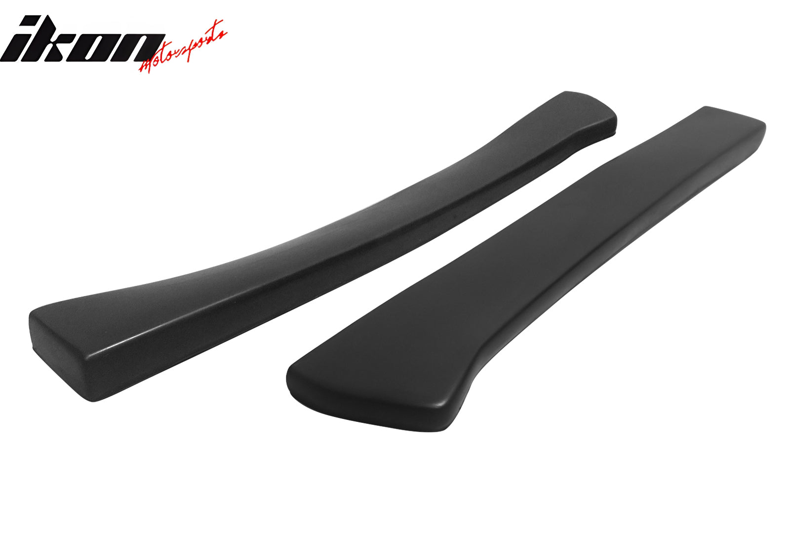 IKON MOTORSPORTS Rear Aprons, Universal Fit 16" x 2" Unpainted Black PU CS Style Rear Bumper Lip Lower Side Spat Valance Winglet Canard Protector 2PCS, for Most Cars Sedan Coupe Hatchback Wagon