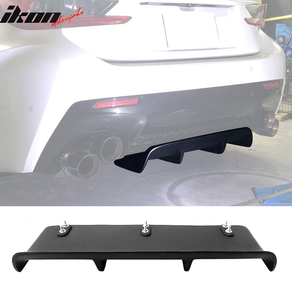 Universal 27"x9" MDA 4-Fin Rear Diffuser Valance Splitter Matte Black