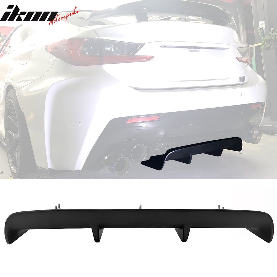 Universal 31"x9" MDA 4-Fin Rear Diffuser Valance Splitter Matte Black