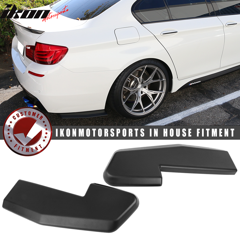 Universal V1 Style Matte Black 2PCS Rear Bumper Lip Splitters Guard PP