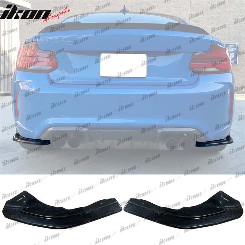 2016-2022 BMW F87 M2 Rear Bumper Lip Aprons Unpainted Black PU