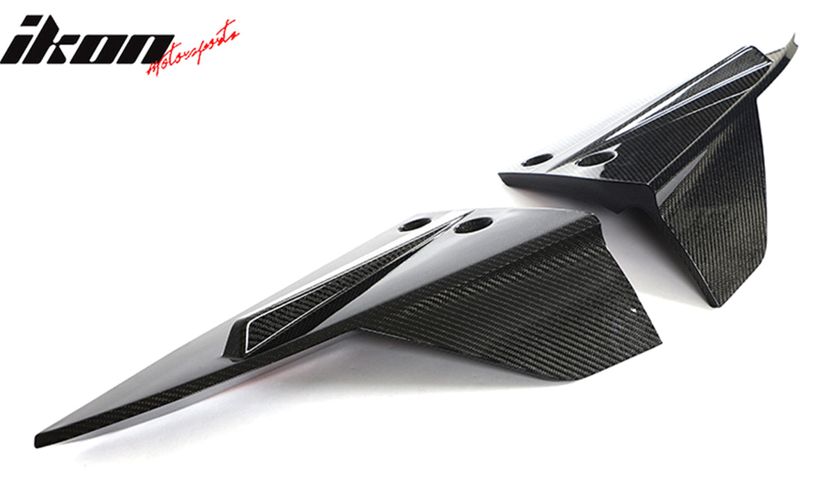 Fits 21-23 Tesla Model S V Style Carbon Fiber Rear Bumper Splitters Gloss Black