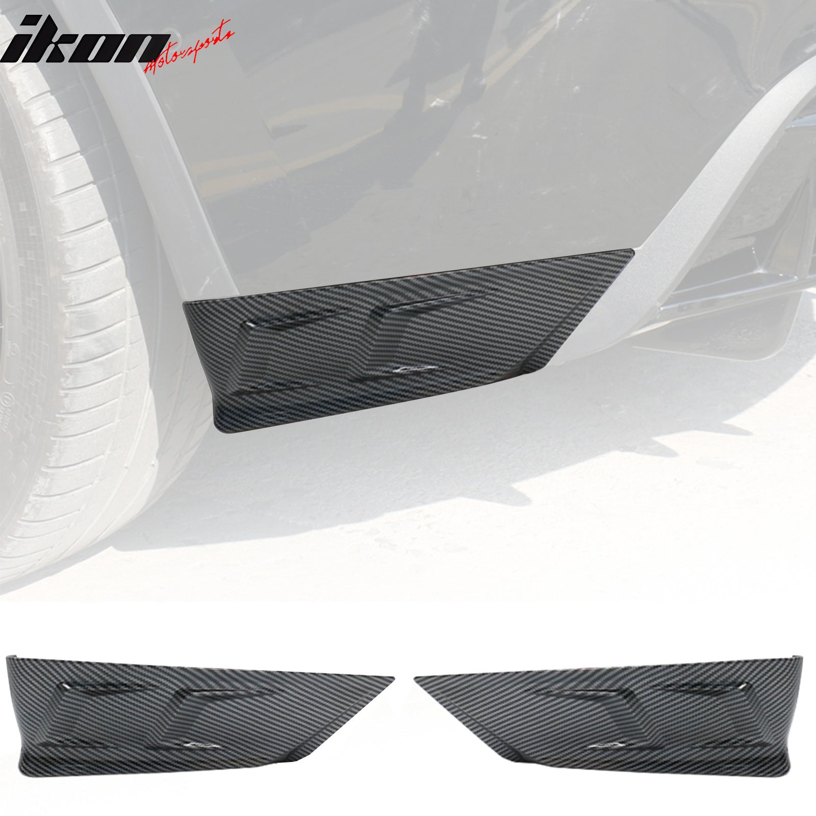 Fits 20-24 Tesla Model Y 4DR Rear Bumper Spoiler Splitters PP 2PCS