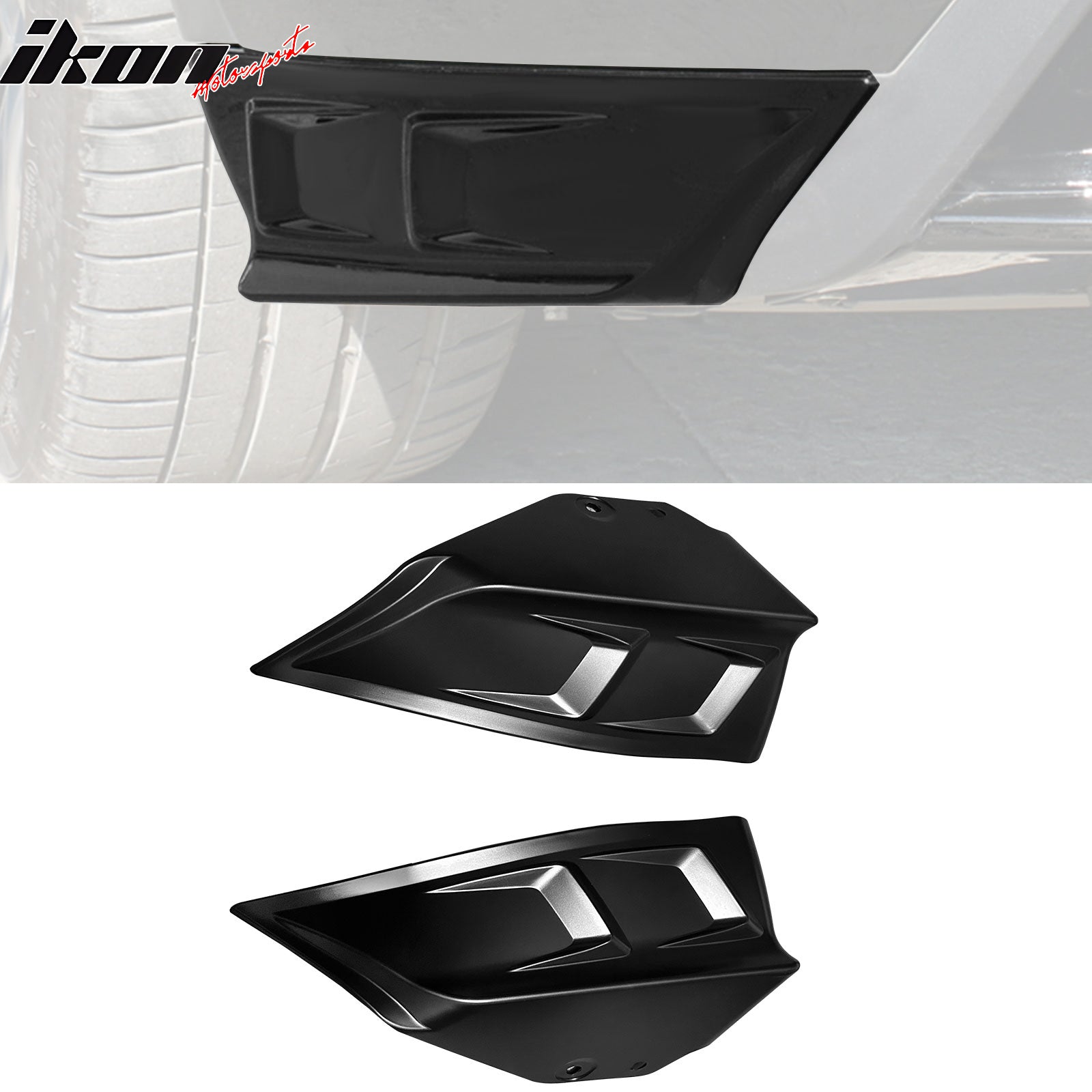 Fits 20-24 Tesla Model Y 4DR Rear Bumper Spoiler Splitters PP 2PCS