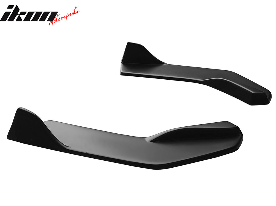 IKON MOTORSPORTS Rear Aprons, Compatible with 2022-2024 Toyota GR86 & Subaru BRZ,  IKON Style Matte Black ABS Rear Bumper Lip Lower Side Spat Valance Winglet Canard Protector 2PCS