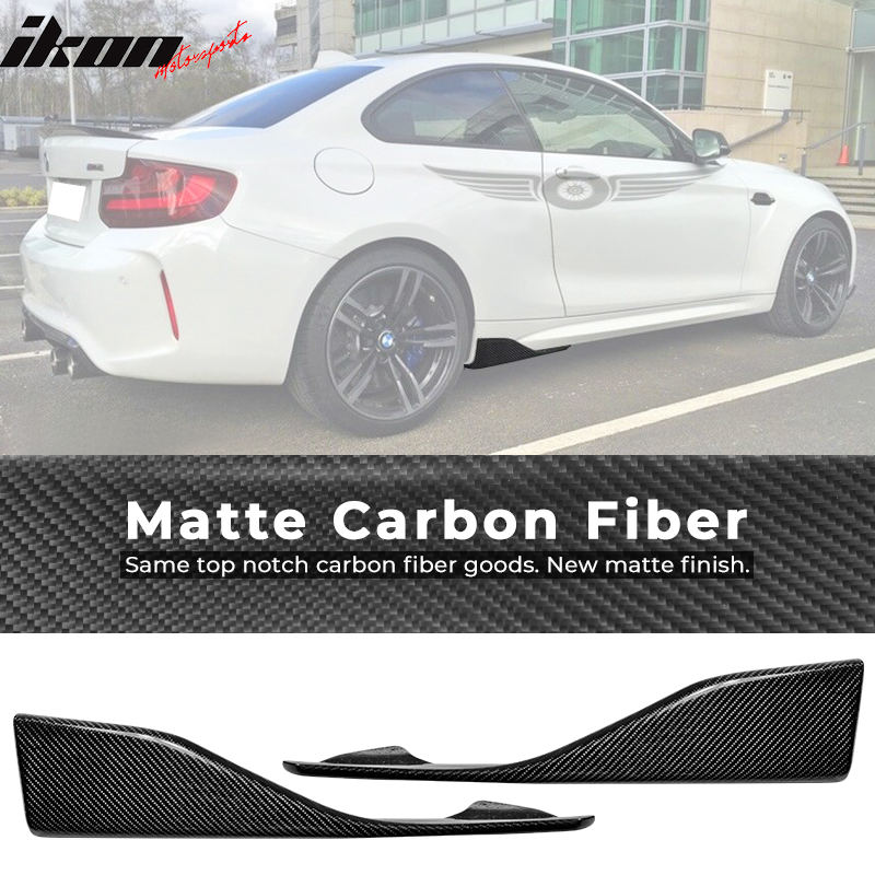 2016-2020 BMW M2 P Style Side Skirts Rocker Panel Matte Carbon Fiber