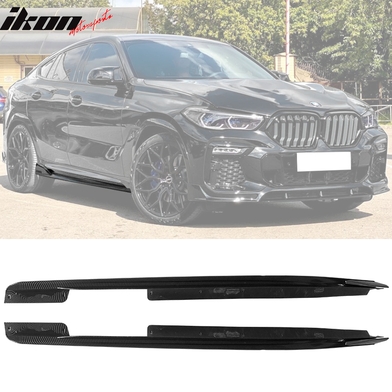 2020-2024 BMW G06 X6 M Sport IKON Side Skirts PP Carbon Fiber Print