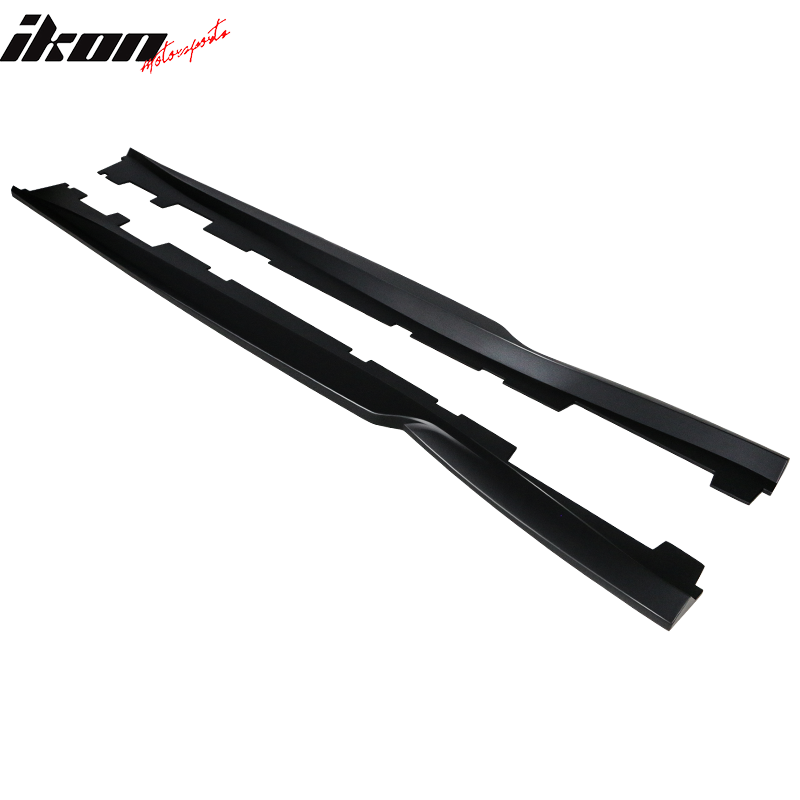 Fits 16-24 Chevy Camaro Side Skirts Panel Extension Pair ABS Type A Gloss Black