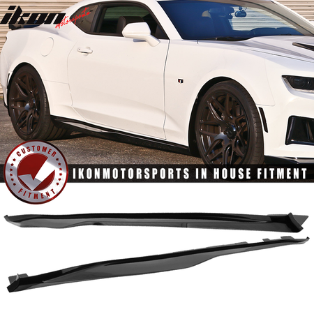 Fits 16-24 Chevy Camaro ZL1 Style Side Skirts Panel Extension 2PC - Carbon Fiber