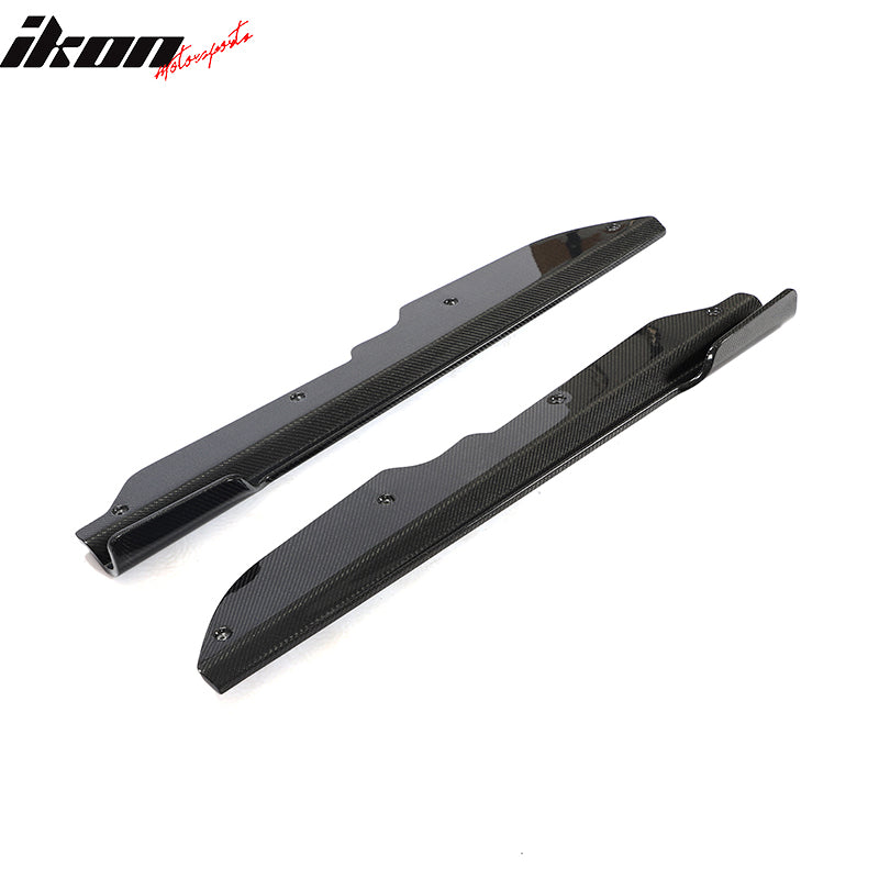 For 20-25 Chevy Corvette C8 IKON Style Carbon Fiber Winglet Side Skirt Extension