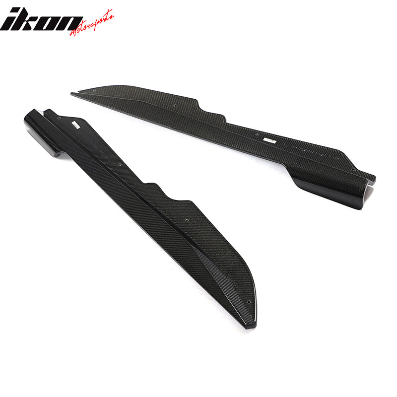 For 20-25 Chevy Corvette C8 IKON Style Carbon Fiber Winglet Side Skirt Extension