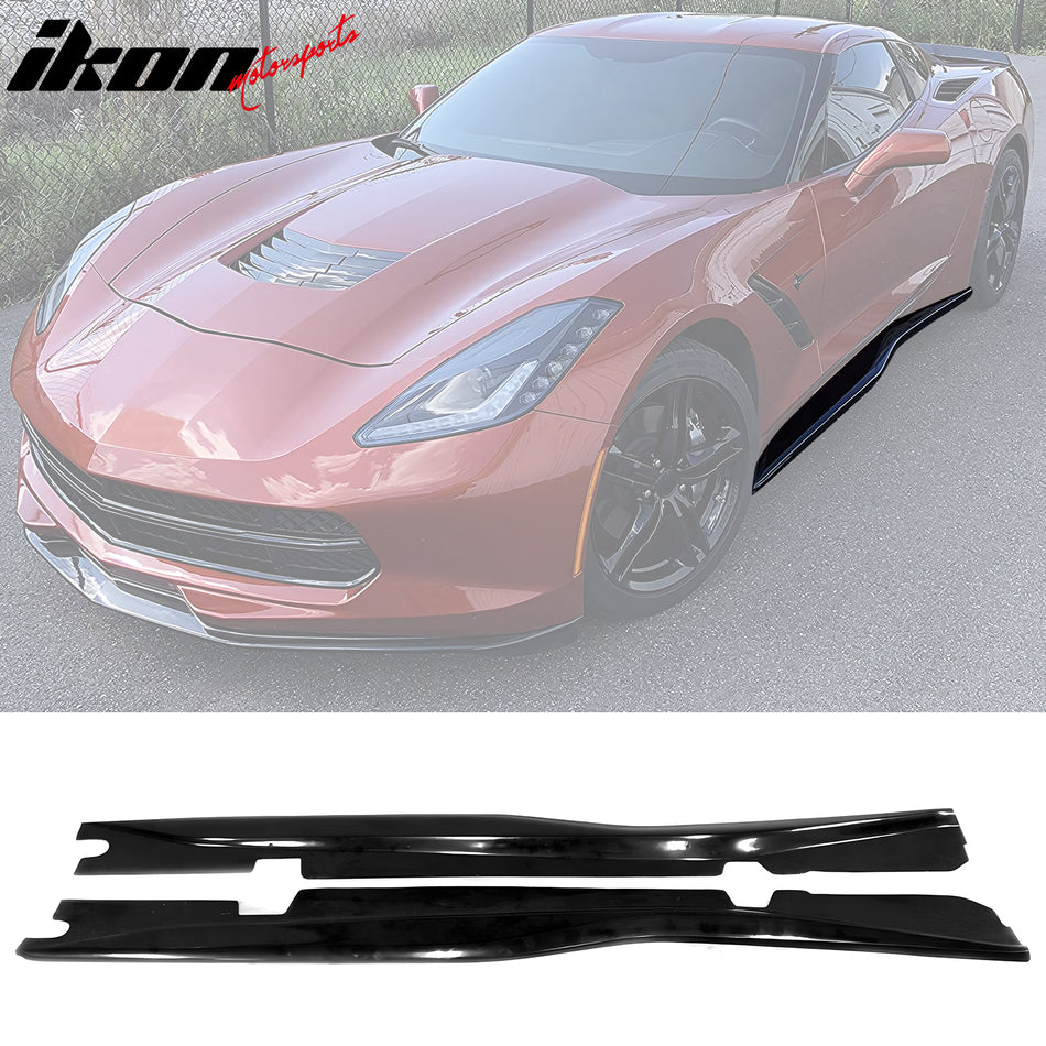 2014-2019 Chevrolet Corvette C7 Side Skirts Z07 Style Unpainted Black