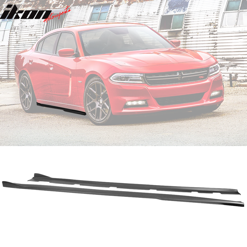 2011-2023 Dodge Charger V3 Style Unpainted Black Side Skirts PP