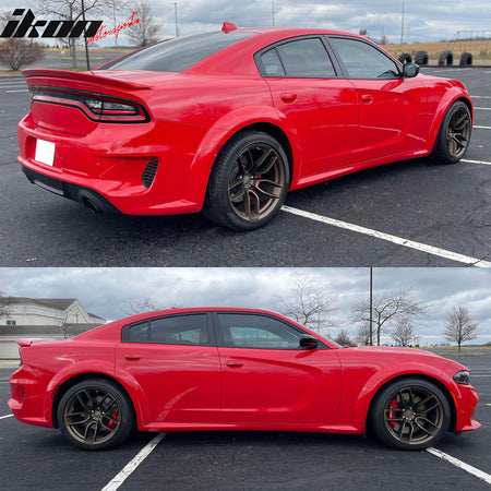 Fits 20-23 Dodge Charger SRT Hellcat Widebdoy 2PCS Side Skirts Kit Unpainted PP