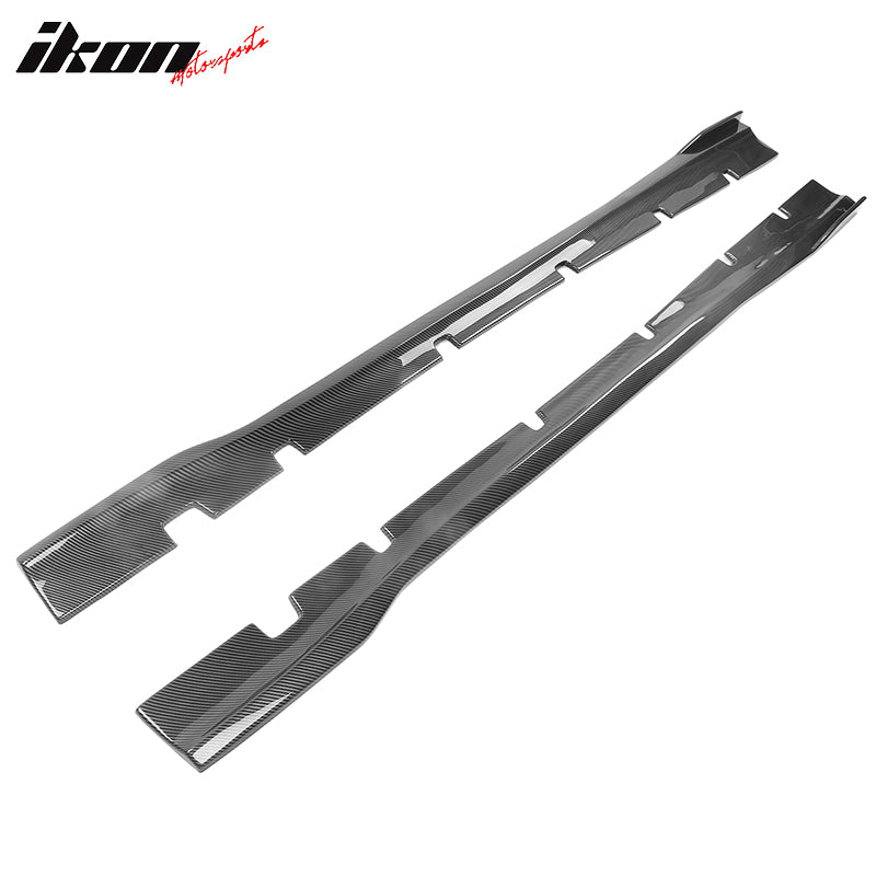 Fits 20-23 Charger SRT Widebody PP Side Skirts Diffuser Lips Carbon Fiber Print