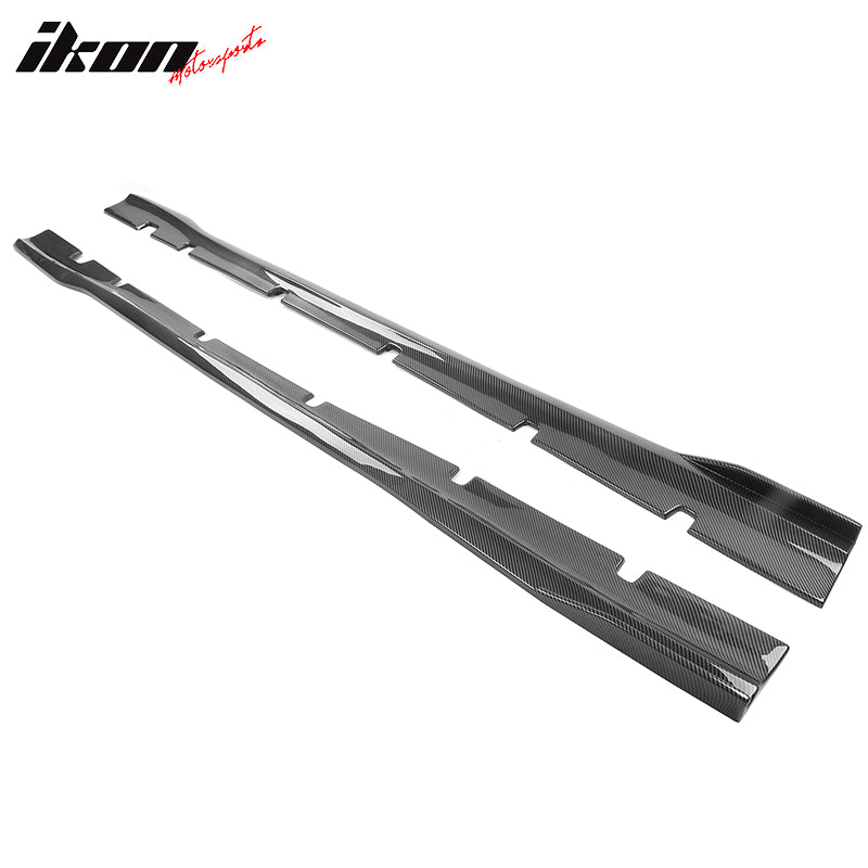 Fits 20-23 Charger SRT Widebody PP Side Skirts Diffuser Lips Carbon Fiber Print