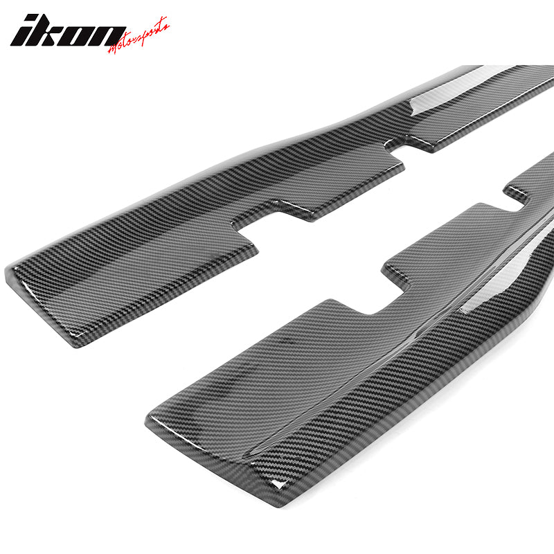 Fits 20-23 Charger SRT Widebody PP Side Skirts Diffuser Lips Carbon Fiber Print