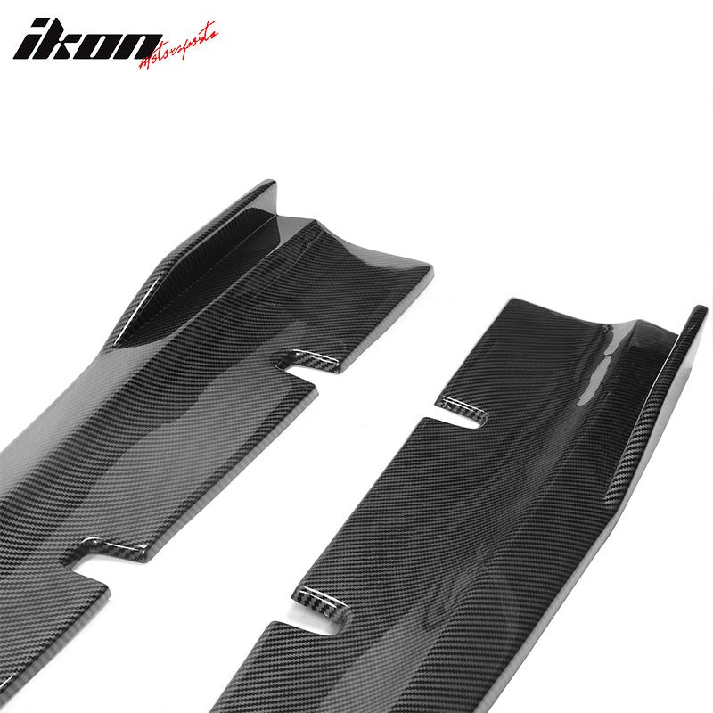 Fits 20-23 Charger SRT Widebody PP Side Skirts Diffuser Lips Carbon Fiber Print