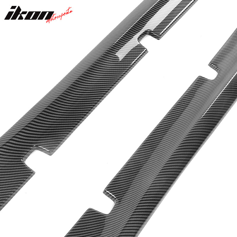 Fits 20-23 Charger SRT Widebody PP Side Skirts Diffuser Lips Carbon Fiber Print