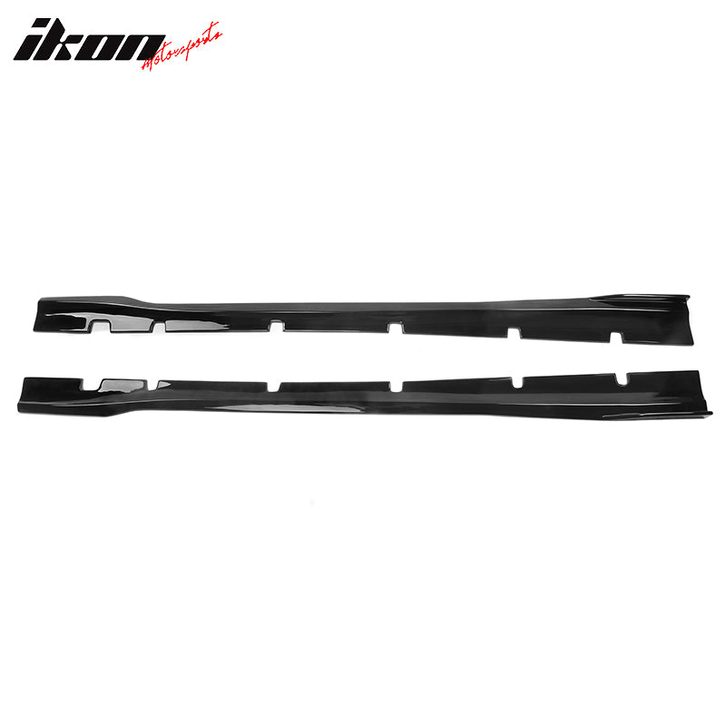 Fits 20-23 Dodge Charger Widebody IKON Style 2PCS Side Skirts Lip PP Gloss Black