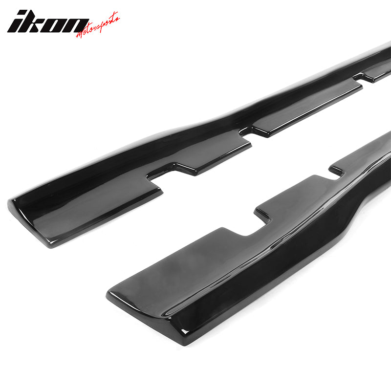 Fits 20-23 Dodge Charger Widebody IKON Style 2PCS Side Skirts Lip PP Gloss Black