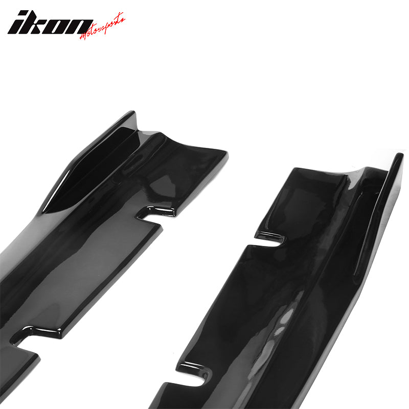 Fits 20-23 Dodge Charger Widebody IKON Style 2PCS Side Skirts Lip PP Gloss Black