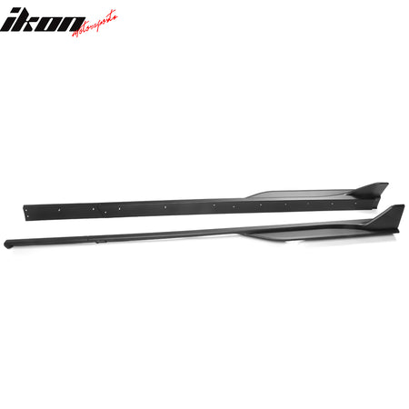 IKON MOTORSPORTS, Side Skirts Compatible With 2005-2014 Ford Mustang, PP GT500 Style Exterior Side Skirt Extensions Rocker Panel, 2006 2007 2008 2009 2010 2011 2012 2013