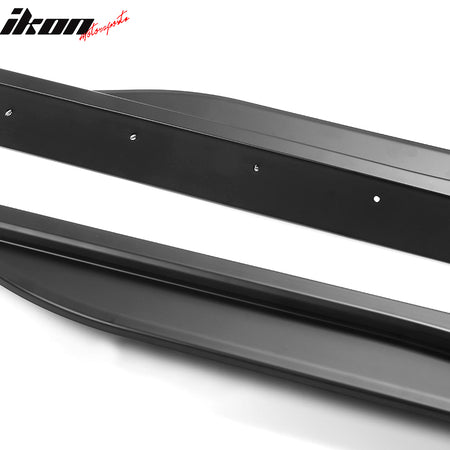 IKON MOTORSPORTS, Side Skirts Compatible With 2005-2014 Ford Mustang, PP GT500 Style Exterior Side Skirt Extensions Rocker Panel, 2006 2007 2008 2009 2010 2011 2012 2013