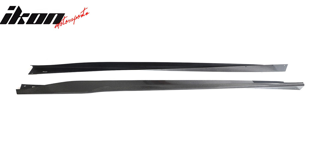 Fits 24-25 Ford Mustang OE Style 2PC Side Skirts Extension Panel Carbon Fiber CF