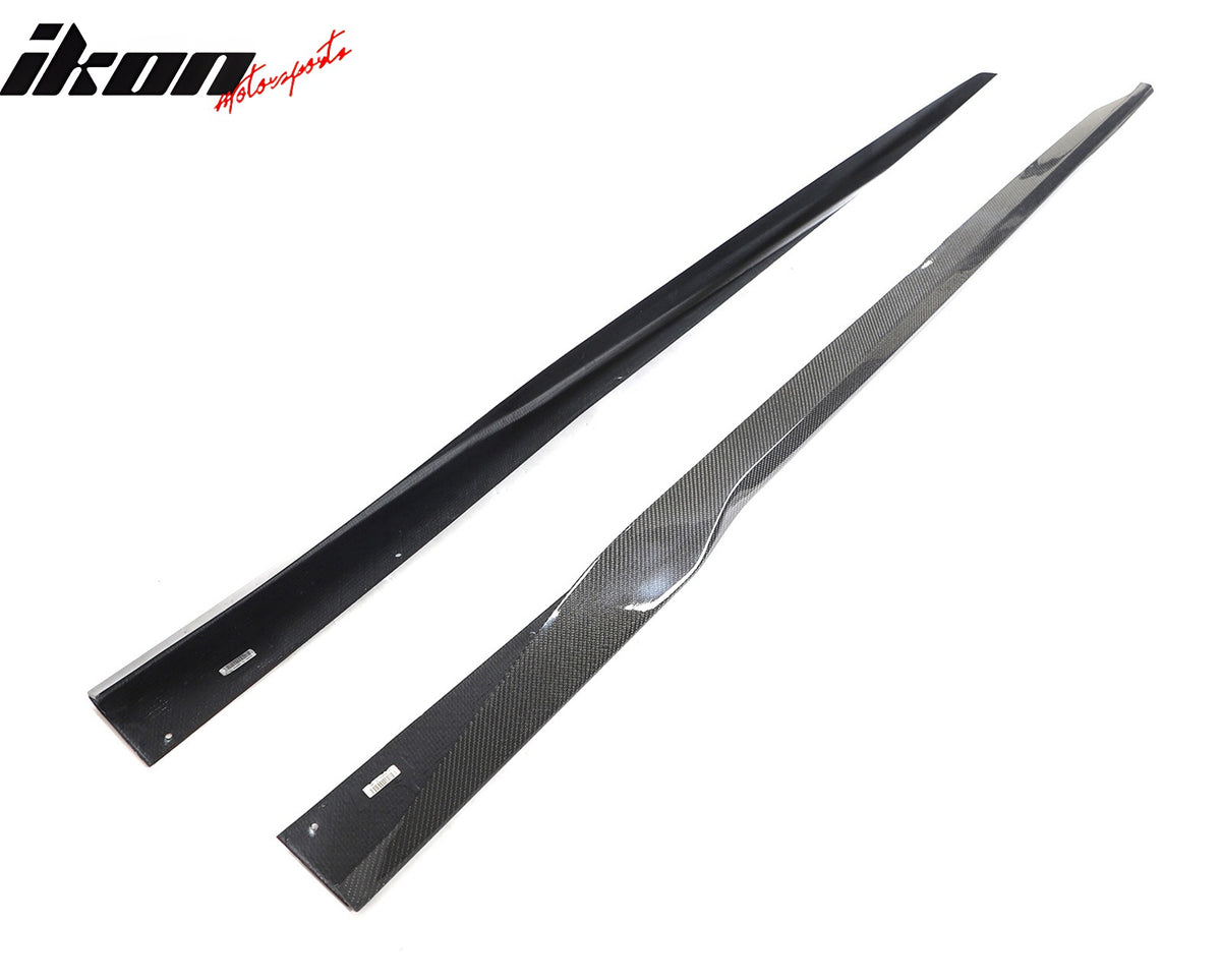 Fits 24-25 Ford Mustang OE Style 2PC Side Skirts Extension Panel Carbon Fiber CF