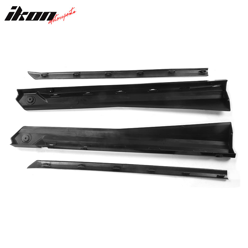 Fits 18-22 Honda Accord Sedan 4Dr 4PCS Side Skirts Rocker Panel PP Gloss Black