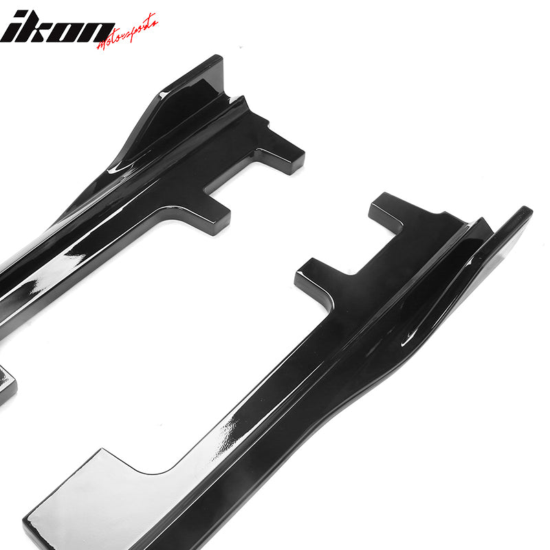 Fits 18-22 Honda Accord IKON Side Skirts Extension Diffuser Lip ABS Gloss Black