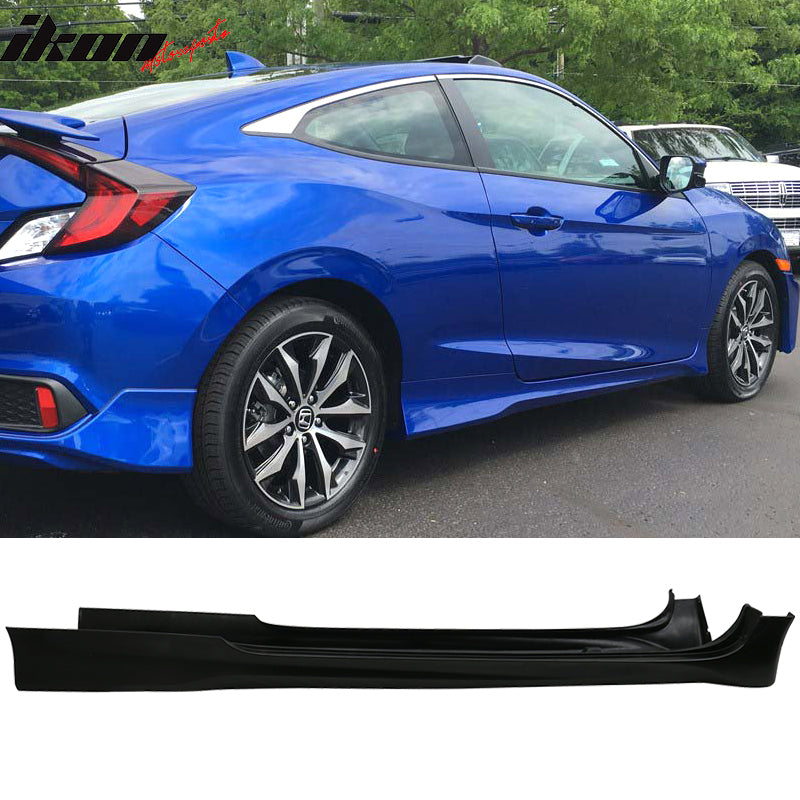 2016-2020 Honda Civic Coupe HFP Style Unpainted 2PCS Side Skirts PU