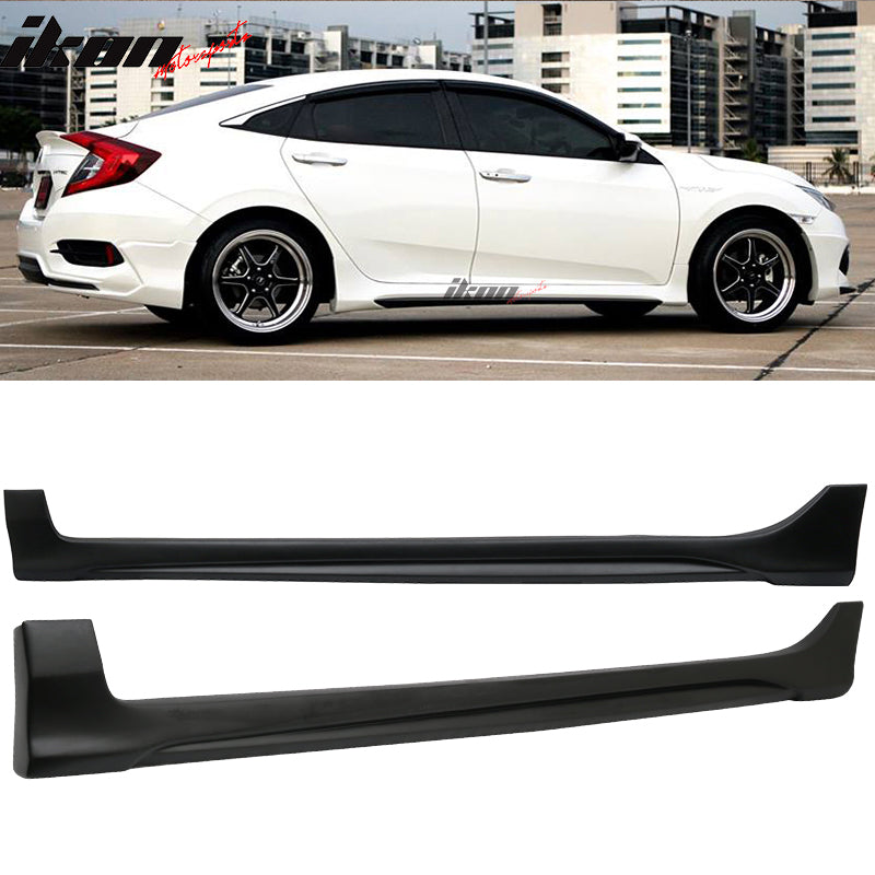 2016-2021 Honda Civic Sedan AVS Style Unpainted Side Skirt Splitter PP