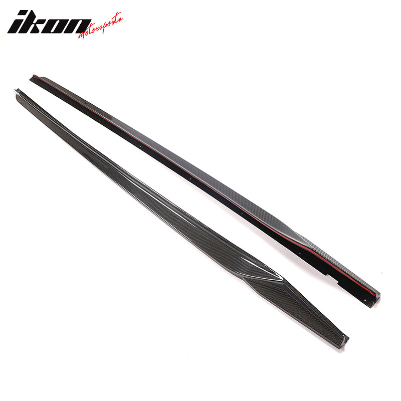 Fits 22-25 Honda Civic HPD Style Carbon Fiber Side Skirts Extensions Panel