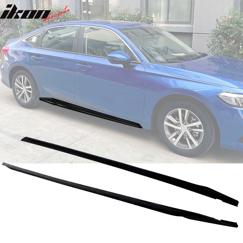 IKON MOTORSPORTS, Side Skirts Compatible With 2011-2016 BMW F10 Mtech, Matte Carbon Fiber MP Style Side Skirt Extension Rocker Panel Driver Passenger, 2012 2013 2014 2015