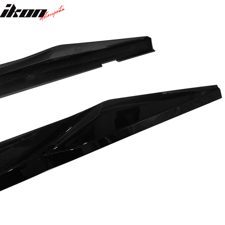 IKON MOTORSPORTS, Side Skirts Compatible With 2011-2016 BMW F10 Mtech, Matte Carbon Fiber MP Style Side Skirt Extension Rocker Panel Driver Passenger, 2012 2013 2014 2015