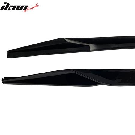 IKON MOTORSPORTS, Side Skirts Compatible With 2011-2016 BMW F10 Mtech, Matte Carbon Fiber MP Style Side Skirt Extension Rocker Panel Driver Passenger, 2012 2013 2014 2015