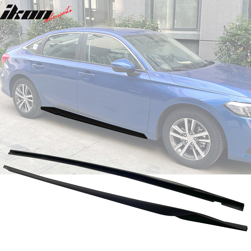 IKON MOTORSPORTS, Side Skirts Compatible With 2011-2016 BMW F10 Mtech, Matte Carbon Fiber MP Style Side Skirt Extension Rocker Panel Driver Passenger, 2012 2013 2014 2015