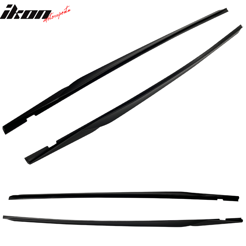 IKON MOTORSPORTS, Side Skirts Compatible With 2011-2016 BMW F10 Mtech, Matte Carbon Fiber MP Style Side Skirt Extension Rocker Panel Driver Passenger, 2012 2013 2014 2015