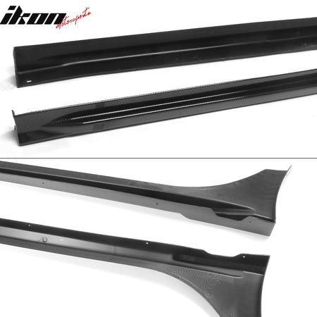 IKON MOTORSPORTS, Side Skirts Compatible With 2022 Honda Civic 11th Gen Sedan 4-Door, PP Side Skirts Extension Rocker Panels Added on Bodykit Replacement 2PCS