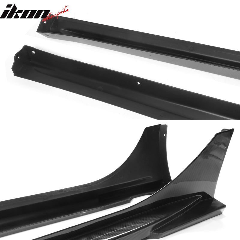 IKON MOTORSPORTS, Side Skirts Compatible With 2022 Honda Civic 11th Gen Sedan 4-Door, PP Side Skirts Extension Rocker Panels Added on Bodykit Replacement 2PCS