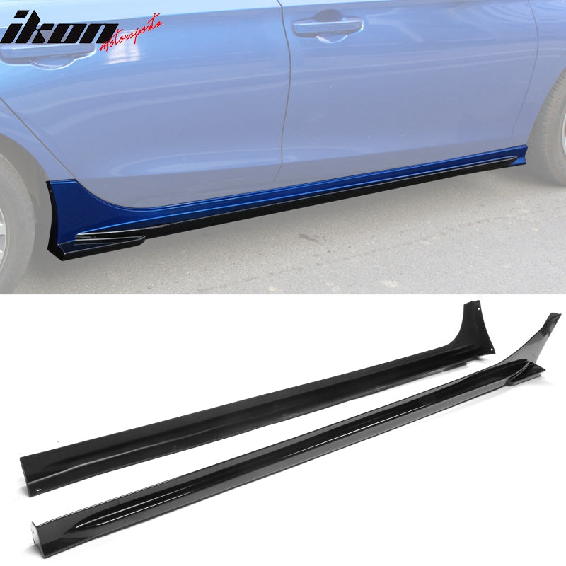 IKON MOTORSPORTS, Side Skirts Compatible With 2022 Honda Civic 11th Gen Sedan 4-Door, PP Side Skirts Extension Rocker Panels Added on Bodykit Replacement 2PCS